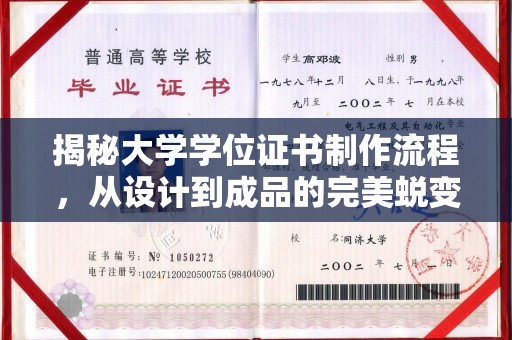 成县揭秘大学学位证书制作流程，从设计到成品的完美蜕变